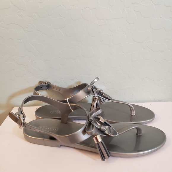 Coach Shoes - Coach Silver Jelly Sandals 9 B